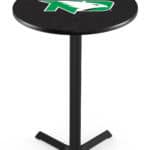 University of North Dakota 42-Inch Pub Table with 36-Inch Top, Cross Base Base, and Black Wrinkle Finish