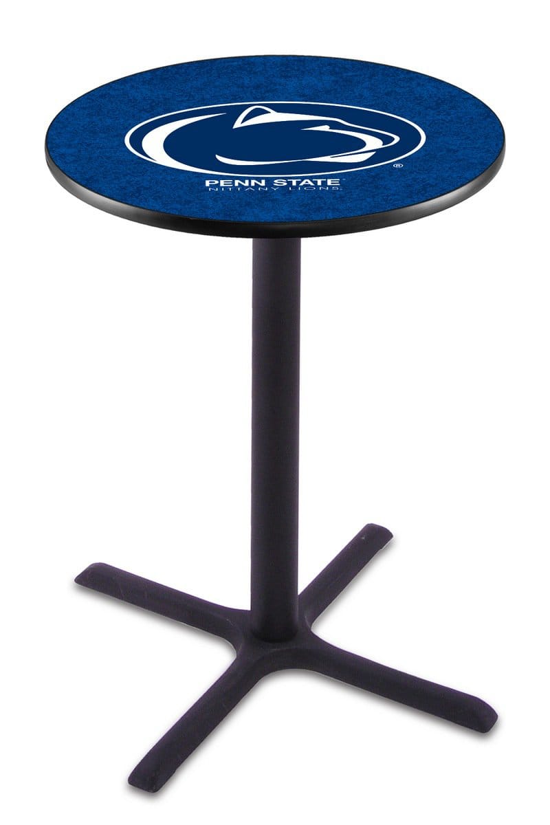 Pennsylvania State University 36-Inch Pub Table with 30-Inch Top, Cross Base Base, and Black Wrinkle Finish 1 Pennsylvania State University 36-Inch Pub Table with 30-Inch Top, Cross Base Base, and Black Wrinkle Finish