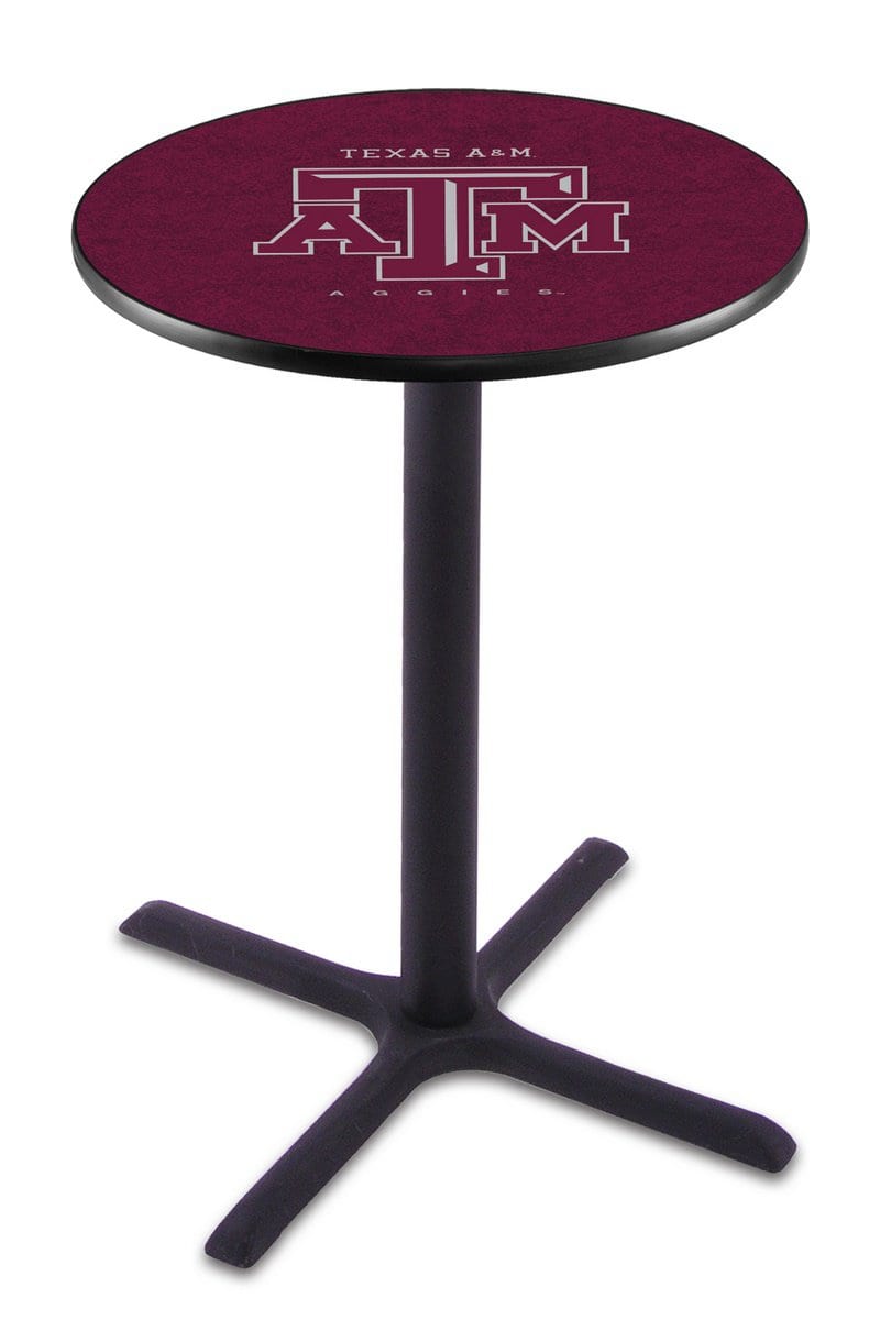 Texas A&M 42-Inch Pub Table with 30-Inch Top, Cross Base Base, and Black Wrinkle Finish 1 Texas A&M 42-Inch Pub Table with 30-Inch Top, Cross Base Base, and Black Wrinkle Finish