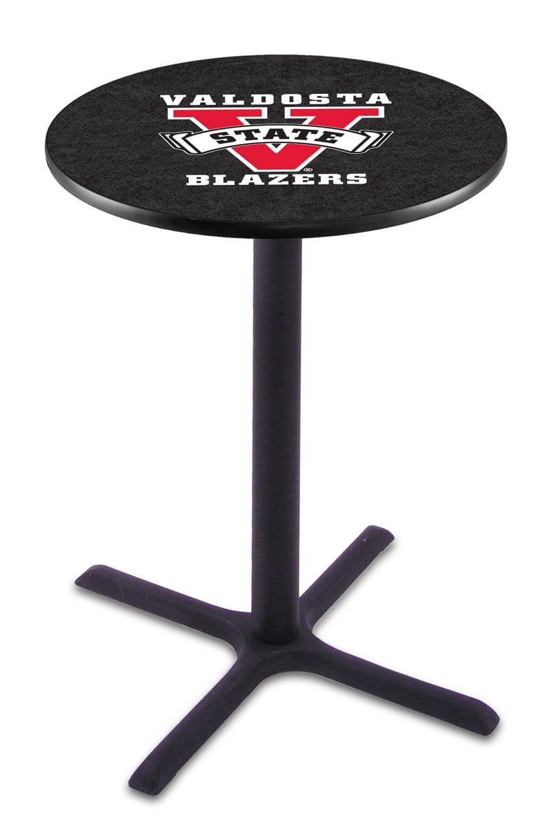 Valdosta State University 36-Inch Pub Table with 30-Inch Top, Cross Base Base, and Black Wrinkle Finish 1 Valdosta State University 36-Inch Pub Table with 30-Inch Top, Cross Base Base, and Black Wrinkle Finish