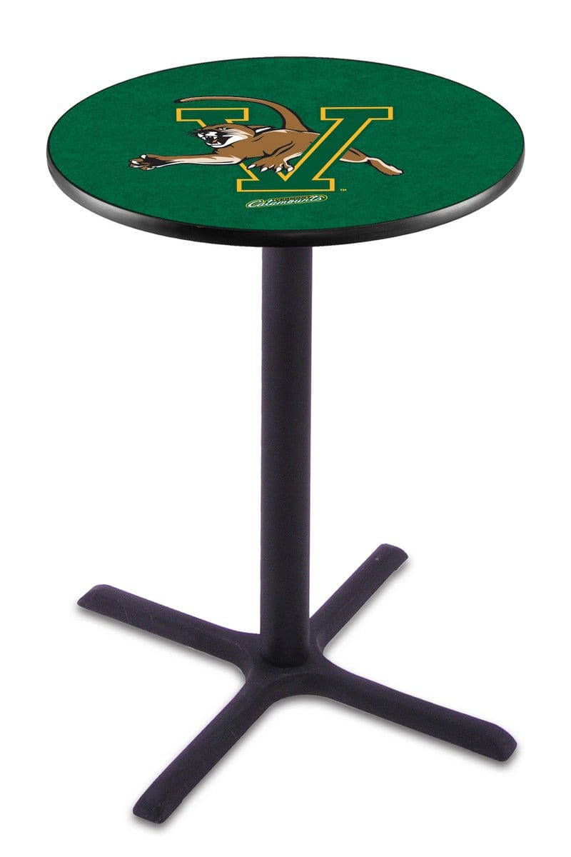 University of Vermont 36-Inch Pub Table with 30-Inch Top, Cross Base Base, and Black Wrinkle Finish 1 University of Vermont 36-Inch Pub Table with 30-Inch Top, Cross Base Base, and Black Wrinkle Finish
