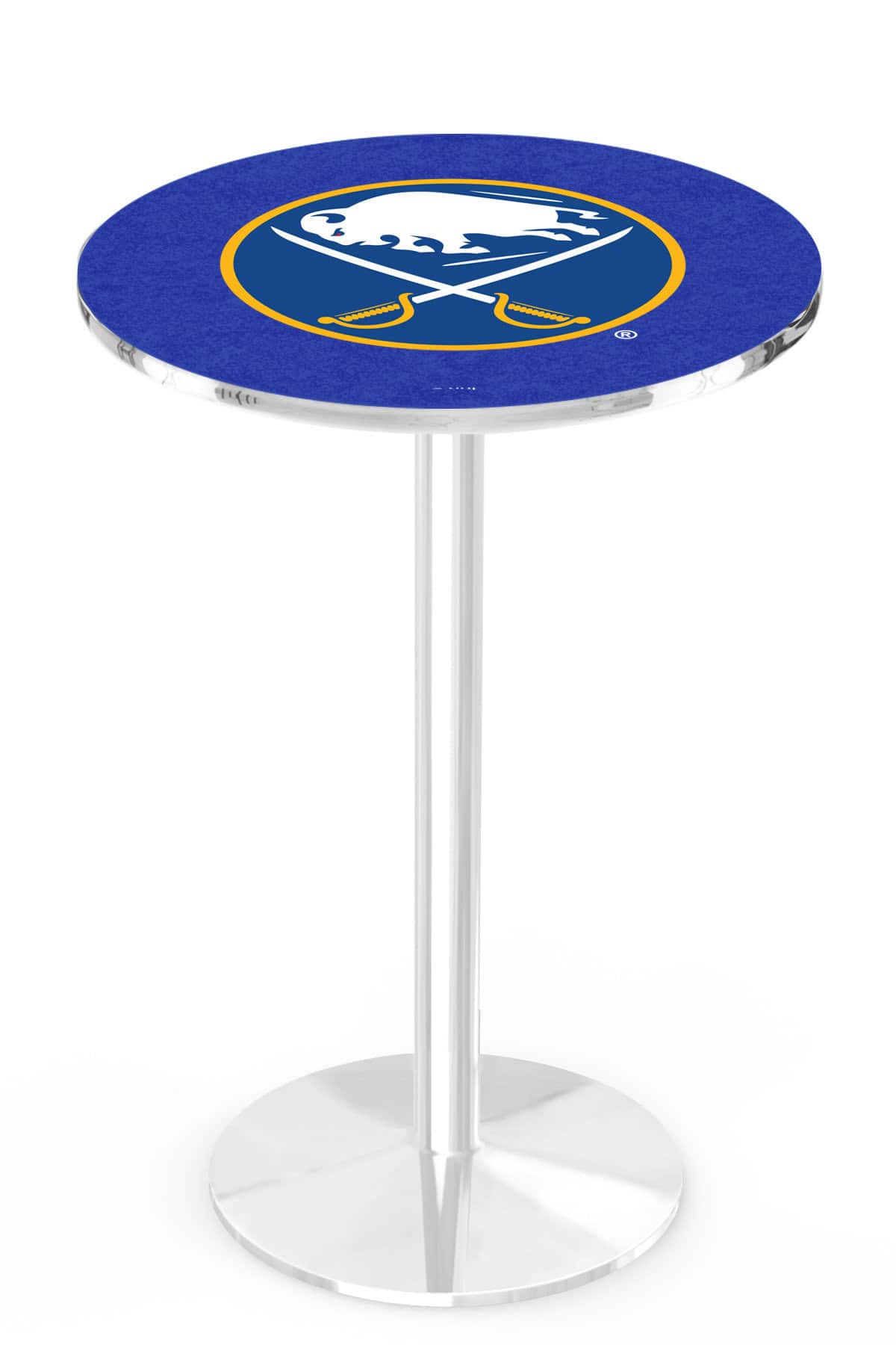 Buffalo Sabres 36-Inch Pub Table with 36-Inch Top, Round Base Base, and Chrome Finish 1 Buffalo Sabres 36-Inch Pub Table with 36-Inch Top, Round Base Base, and Chrome Finish