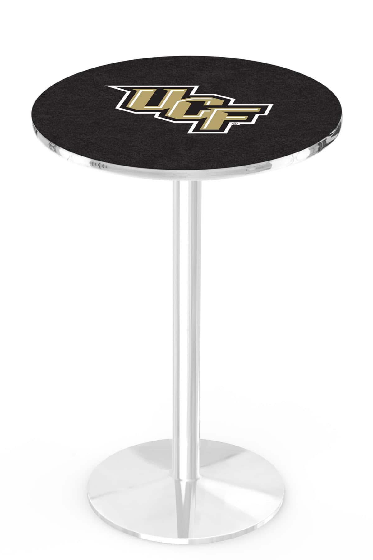 University of Central Florida 42-Inch Pub Table with 36-Inch Top, Round Base Base, and Chrome Finish 1 University of Central Florida 42-Inch Pub Table with 36-Inch Top, Round Base Base, and Chrome Finish