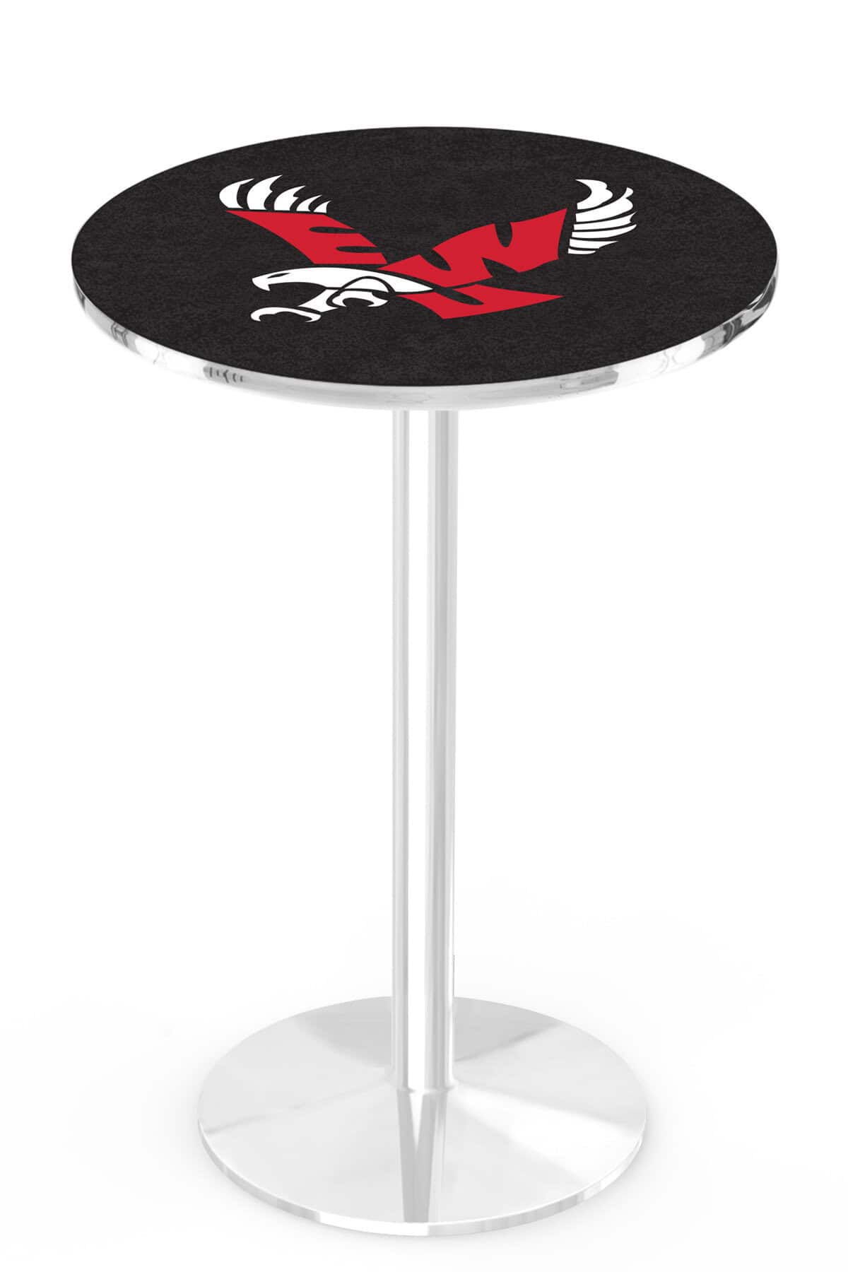 Eastern Washington University 36-Inch Pub Table with 30-Inch Top, Round Base Base, and Chrome Finish 1 Eastern Washington University 36-Inch Pub Table with 30-Inch Top, Round Base Base, and Chrome Finish