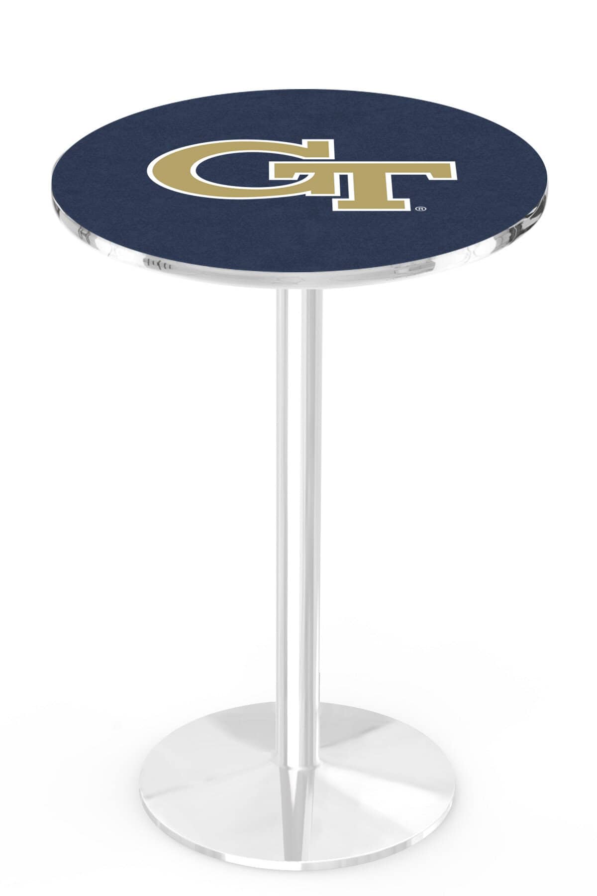 Georgia Tech 36-Inch Pub Table with 36-Inch Top, Round Base Base, and Chrome Finish 1 Georgia Tech 36-Inch Pub Table with 36-Inch Top, Round Base Base, and Chrome Finish