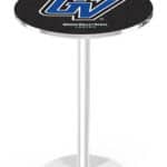 Grand Valley State University 42-Inch Pub Table with 36-Inch Top, Round Base Base, and Chrome Finish