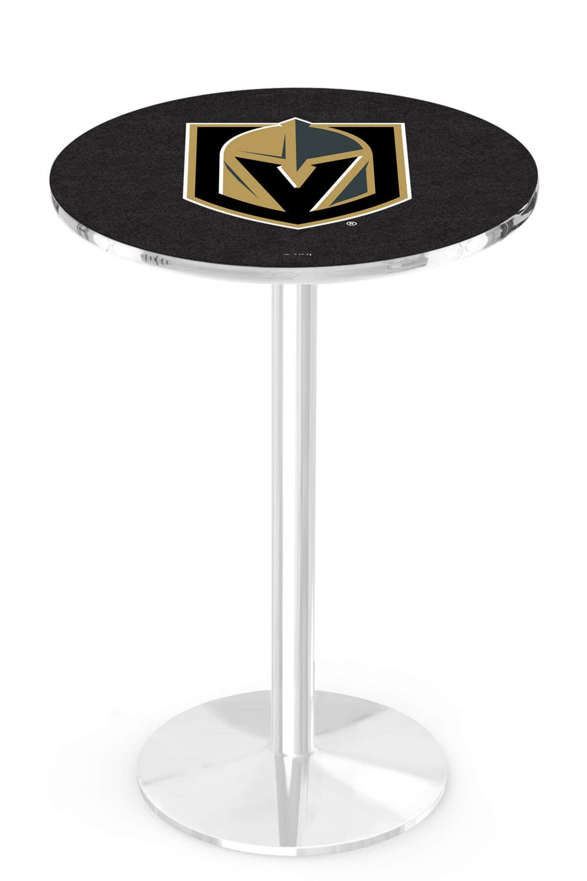 Vegas Golden Knights 42-Inch Pub Table with 36-Inch Top, Round Base Base, and Chrome Finish 1 Vegas Golden Knights 42-Inch Pub Table with 36-Inch Top, Round Base Base, and Chrome Finish