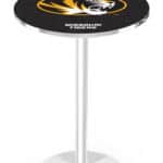 University of Missouri 42-Inch Pub Table with 36-Inch Top, Round Base Base, and Chrome Finish