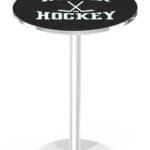 University of North Dakota (Hockey) 42-Inch Pub Table with 30-Inch Top, Round Base Base, and Chrome Finish