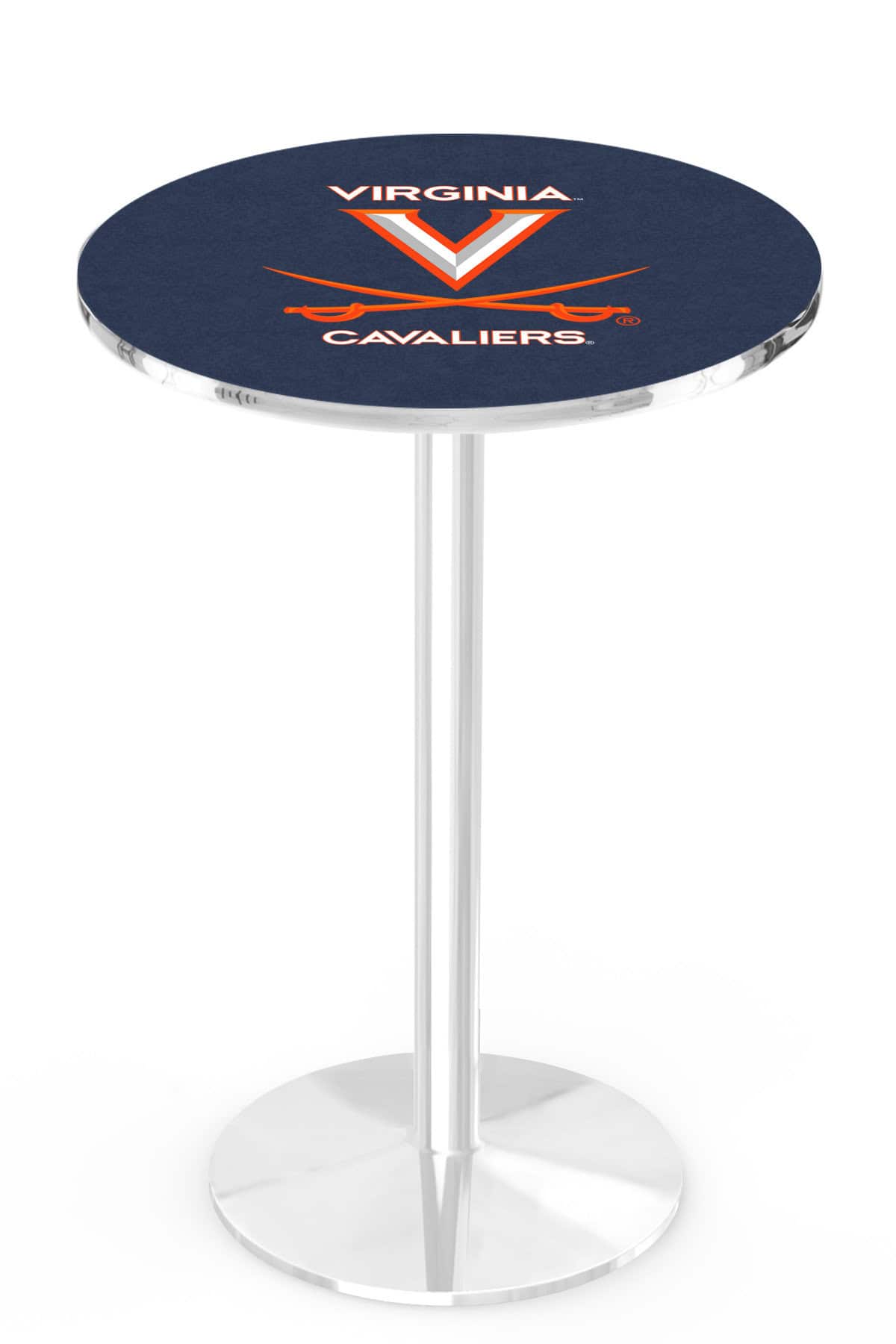University of Virginia 42-Inch Pub Table with 36-Inch Top, Round Base Base, and Chrome Finish 1 University of Virginia 42-Inch Pub Table with 36-Inch Top, Round Base Base, and Chrome Finish