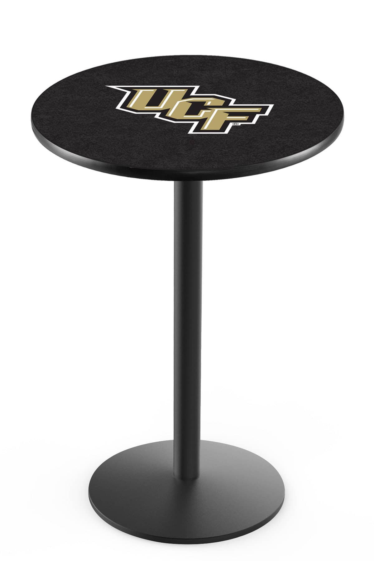 University of Central Florida 42-Inch Pub Table with 36-Inch Top, Round Base Base, and Black Wrinkle Finish 1 University of Central Florida 42-Inch Pub Table with 36-Inch Top, Round Base Base, and Black Wrinkle Finish