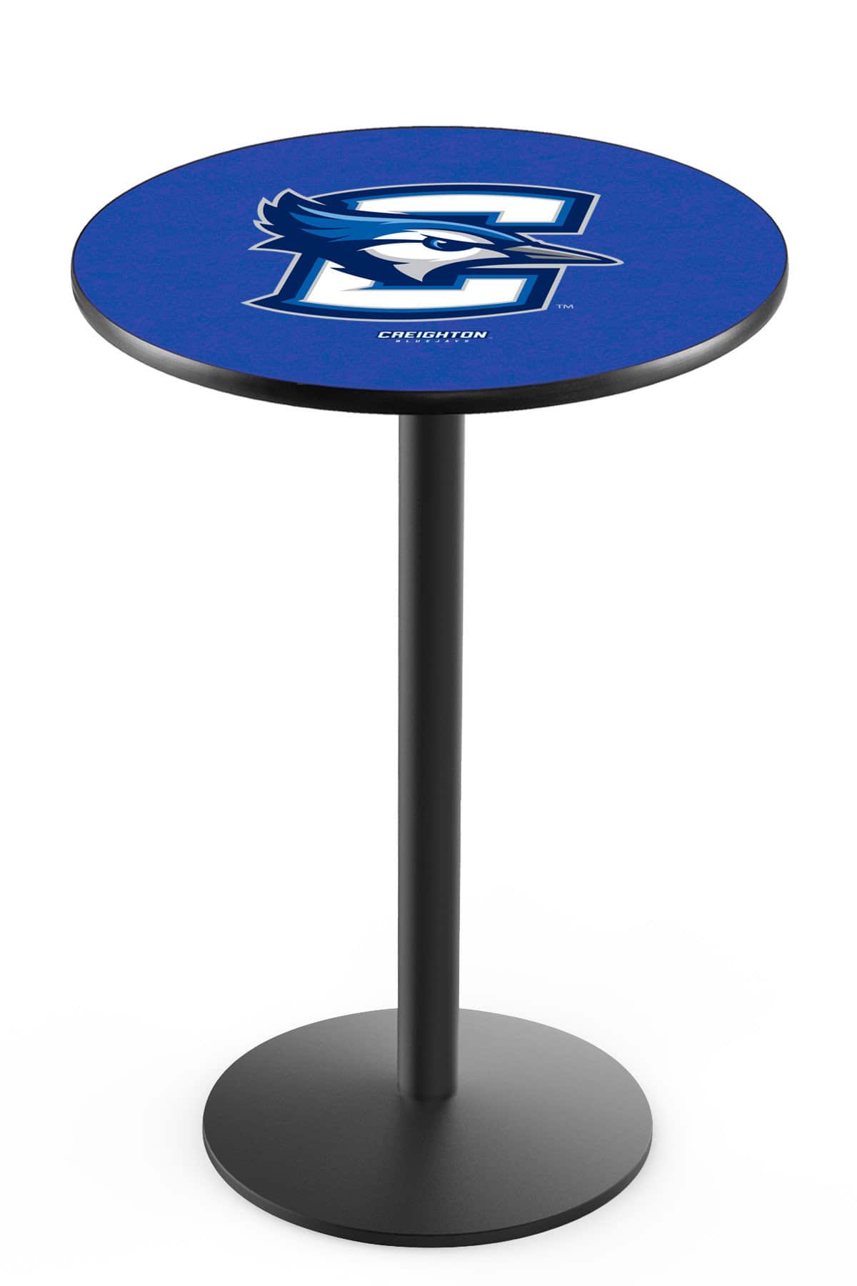 Creighton University 36-Inch Pub Table with 36-Inch Top, Round Base Base, and Black Wrinkle Finish 1 Creighton University 36-Inch Pub Table with 36-Inch Top, Round Base Base, and Black Wrinkle Finish