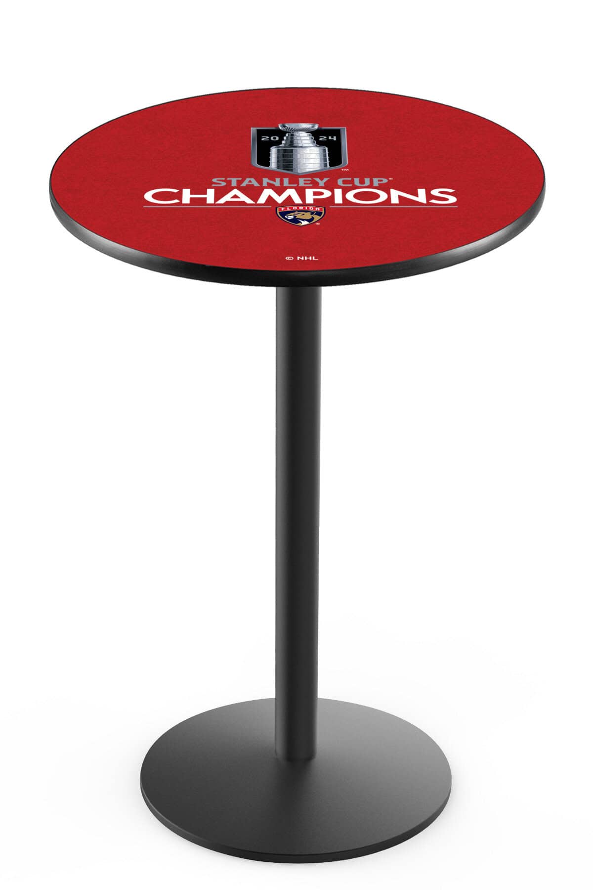 Florida Panthers - 2024 Stanley Cup 36-Inch Pub Table with 36-Inch Top, Round Base Base, and Black Wrinkle Finish 1 Florida Panthers - 2024 Stanley Cup 36-Inch Pub Table with 36-Inch Top, Round Base Base, and Black Wrinkle Finish