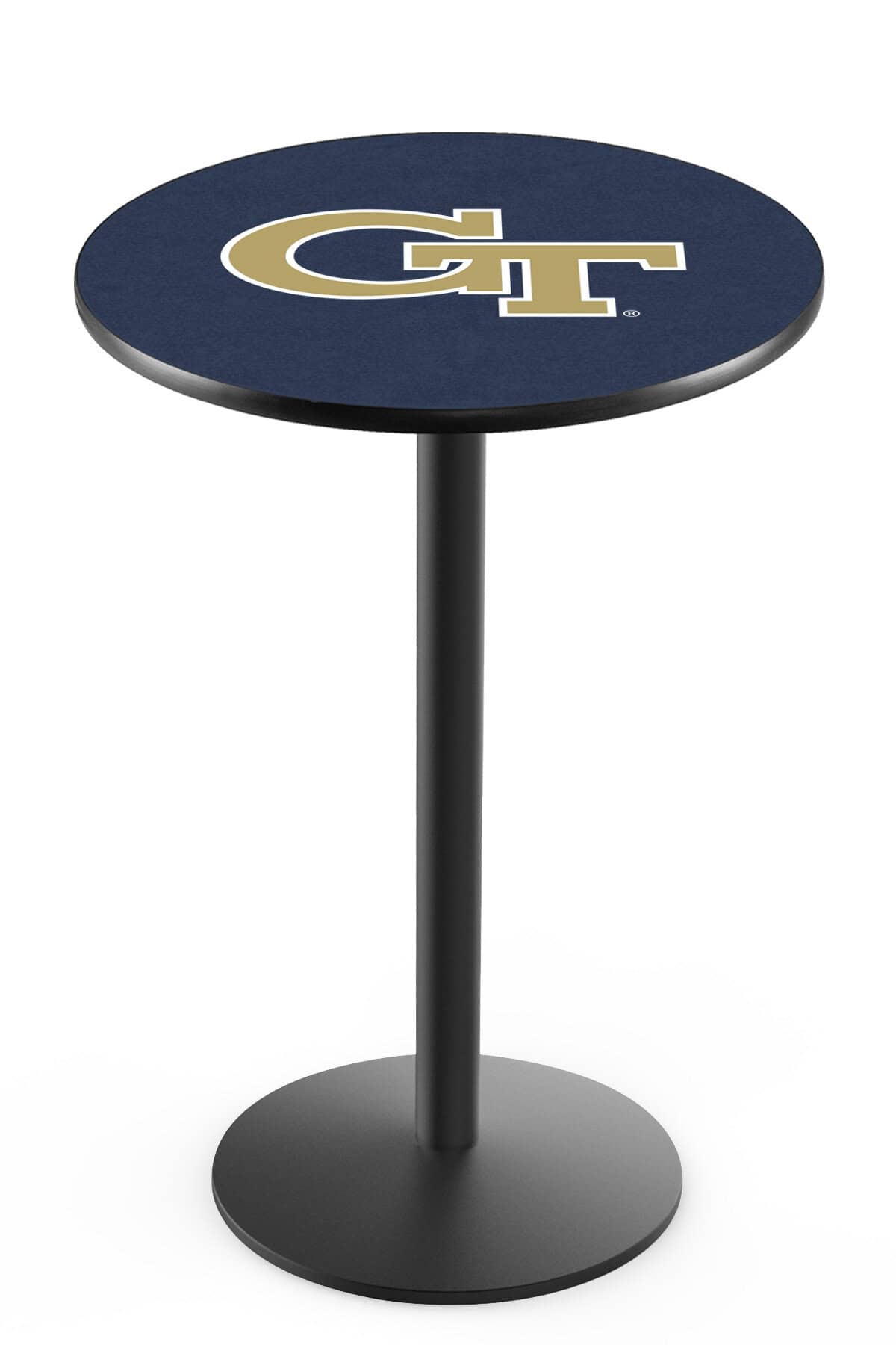 Georgia Tech 42-Inch Pub Table with 36-Inch Top, Round Base Base, and Black Wrinkle Finish 1 Georgia Tech 42-Inch Pub Table with 36-Inch Top, Round Base Base, and Black Wrinkle Finish