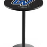 Grand Valley State University 42-Inch Pub Table with 36-Inch Top, Round Base Base, and Black Wrinkle Finish