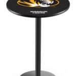University of Missouri 42-Inch Pub Table with 30-Inch Top, Round Base Base, and Black Wrinkle Finish