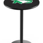 University of North Dakota 42-Inch Pub Table with 30-Inch Top, Round Base Base, and Black Wrinkle Finish