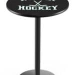 University of North Dakota (Hockey) 42-Inch Pub Table with 36-Inch Top, Round Base Base, and Black Wrinkle Finish