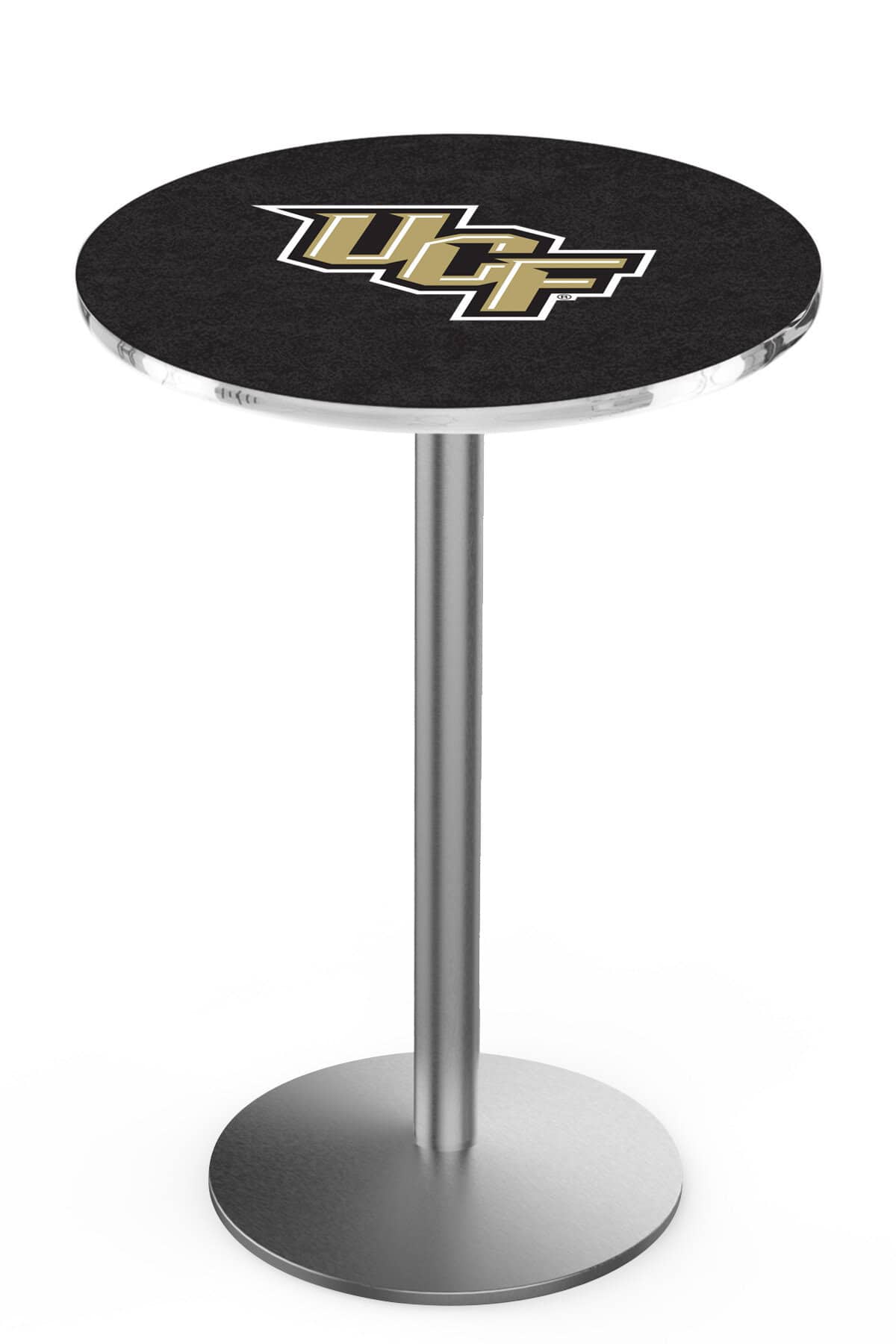 University of Central Florida 36-Inch Pub Table with 30-Inch Top, Round Base Base, and Stainless Finish 1 University of Central Florida 36-Inch Pub Table with 30-Inch Top, Round Base Base, and Stainless Finish