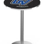 Grand Valley State University 42-Inch Pub Table with 30-Inch Top, Round Base Base, and Stainless Finish