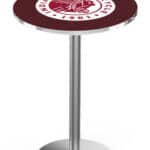 Indian Motorcycle 42-Inch Pub Table with 30-Inch Top, Round Base Base, and Stainless Finish