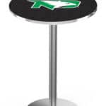 University of North Dakota 42-Inch Pub Table with 30-Inch Top, Round Base Base, and Stainless Finish