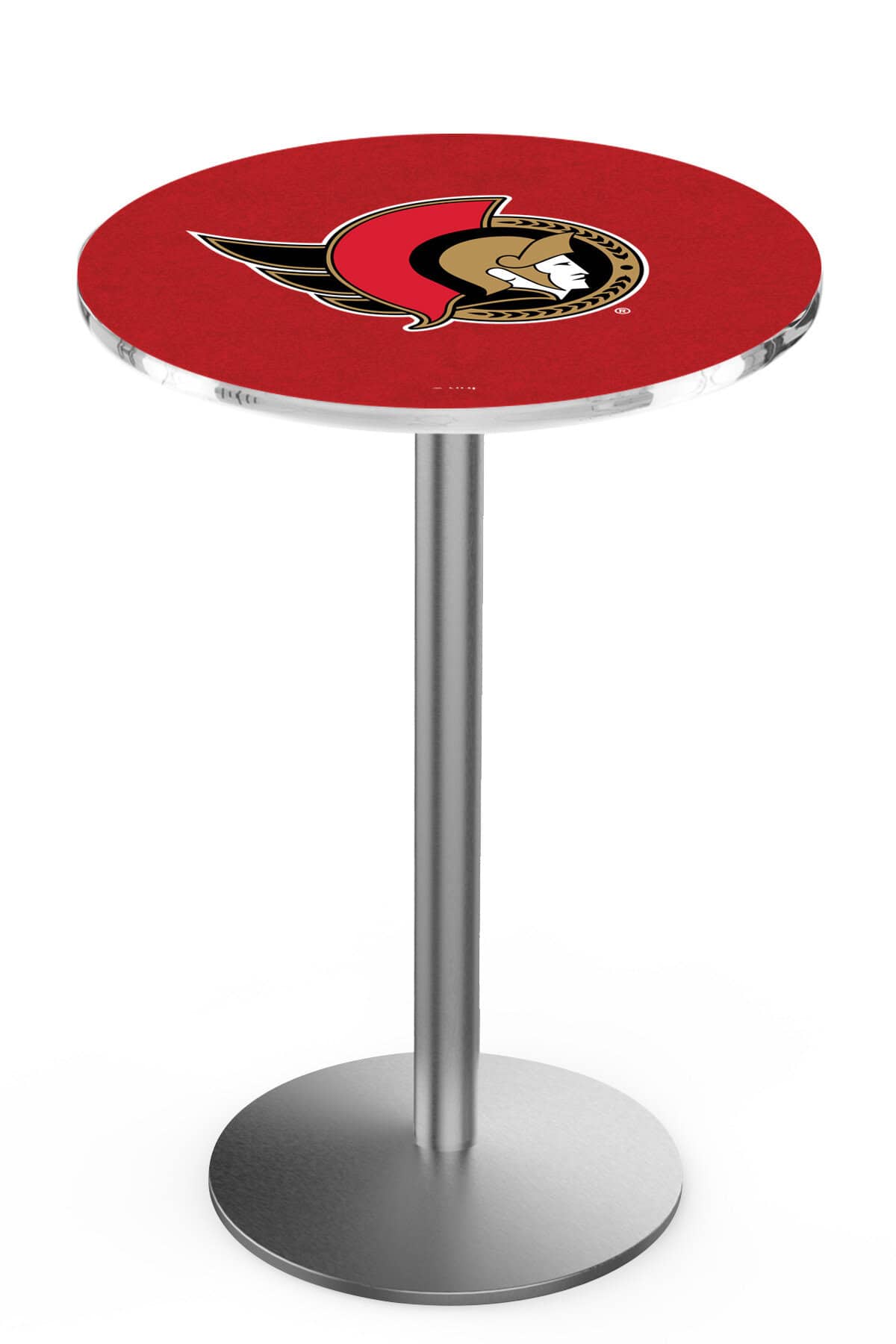 Ottawa Senators 42-Inch Pub Table with 36-Inch Top, Round Base Base, and Stainless Finish 1 Ottawa Senators 42-Inch Pub Table with 36-Inch Top, Round Base Base, and Stainless Finish