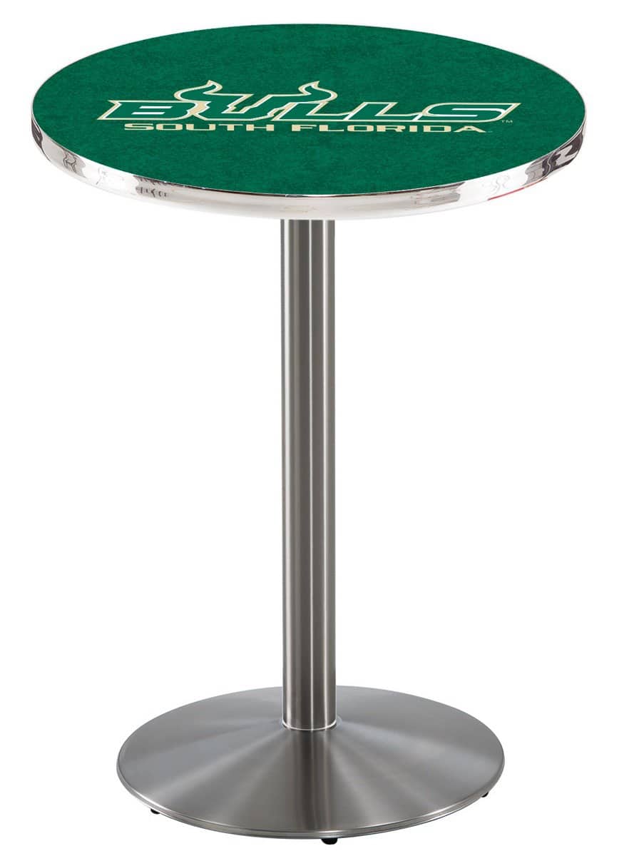 University of South Florida 36-Inch Pub Table with 36-Inch Top, Round Base Base, and Stainless Finish 1 University of South Florida 36-Inch Pub Table with 36-Inch Top, Round Base Base, and Stainless Finish