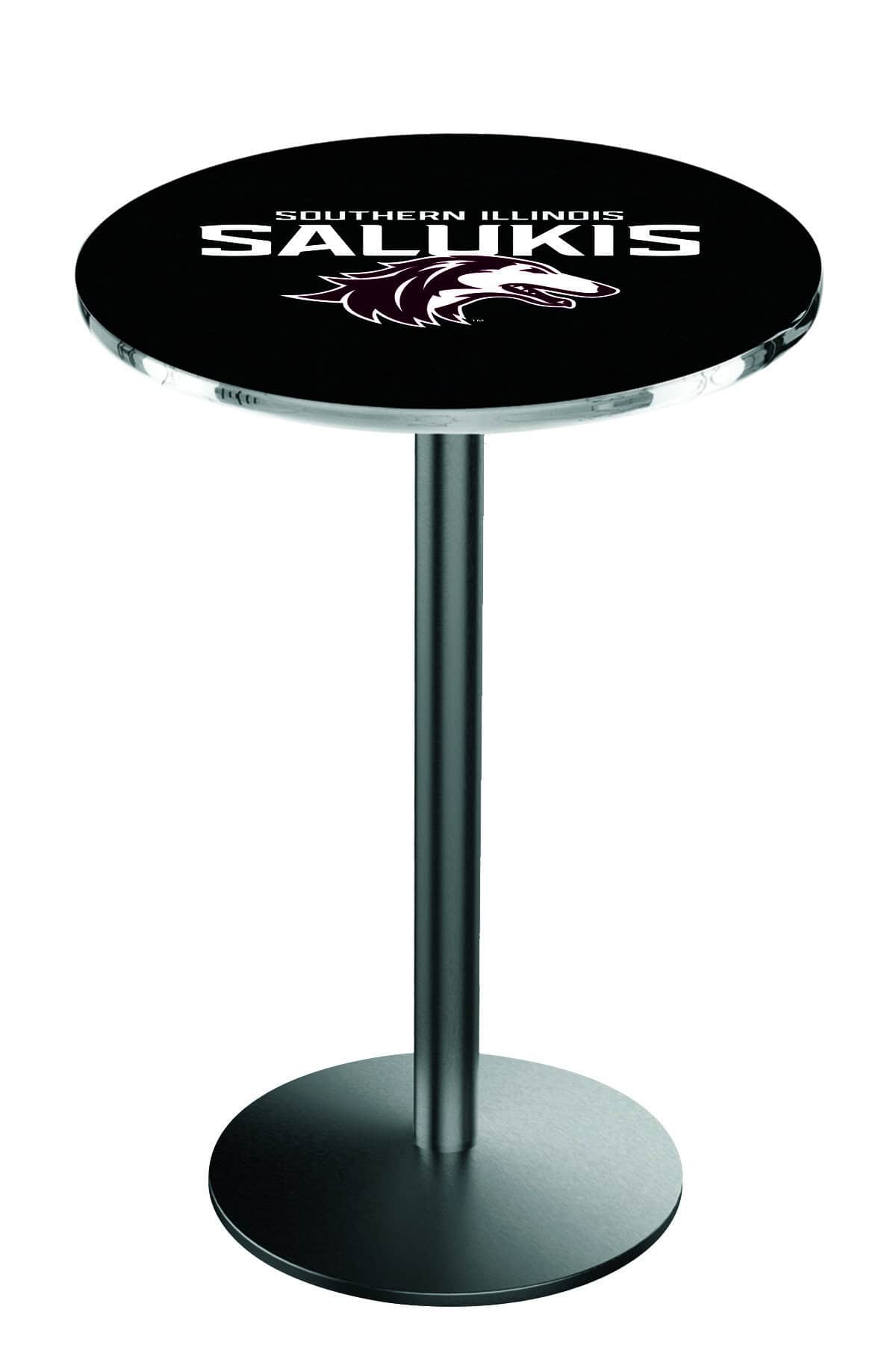 Southern Illinois University 42-Inch Pub Table with 30-Inch Top, Round Base Base, and Stainless Finish 1 Southern Illinois University 42-Inch Pub Table with 30-Inch Top, Round Base Base, and Stainless Finish
