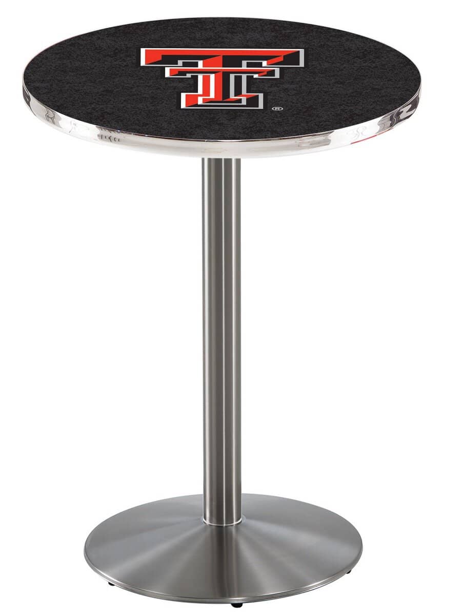 Texas Tech University 36-Inch Pub Table with 36-Inch Top, Round Base Base, and Stainless Finish 1 Texas Tech University 36-Inch Pub Table with 36-Inch Top, Round Base Base, and Stainless Finish