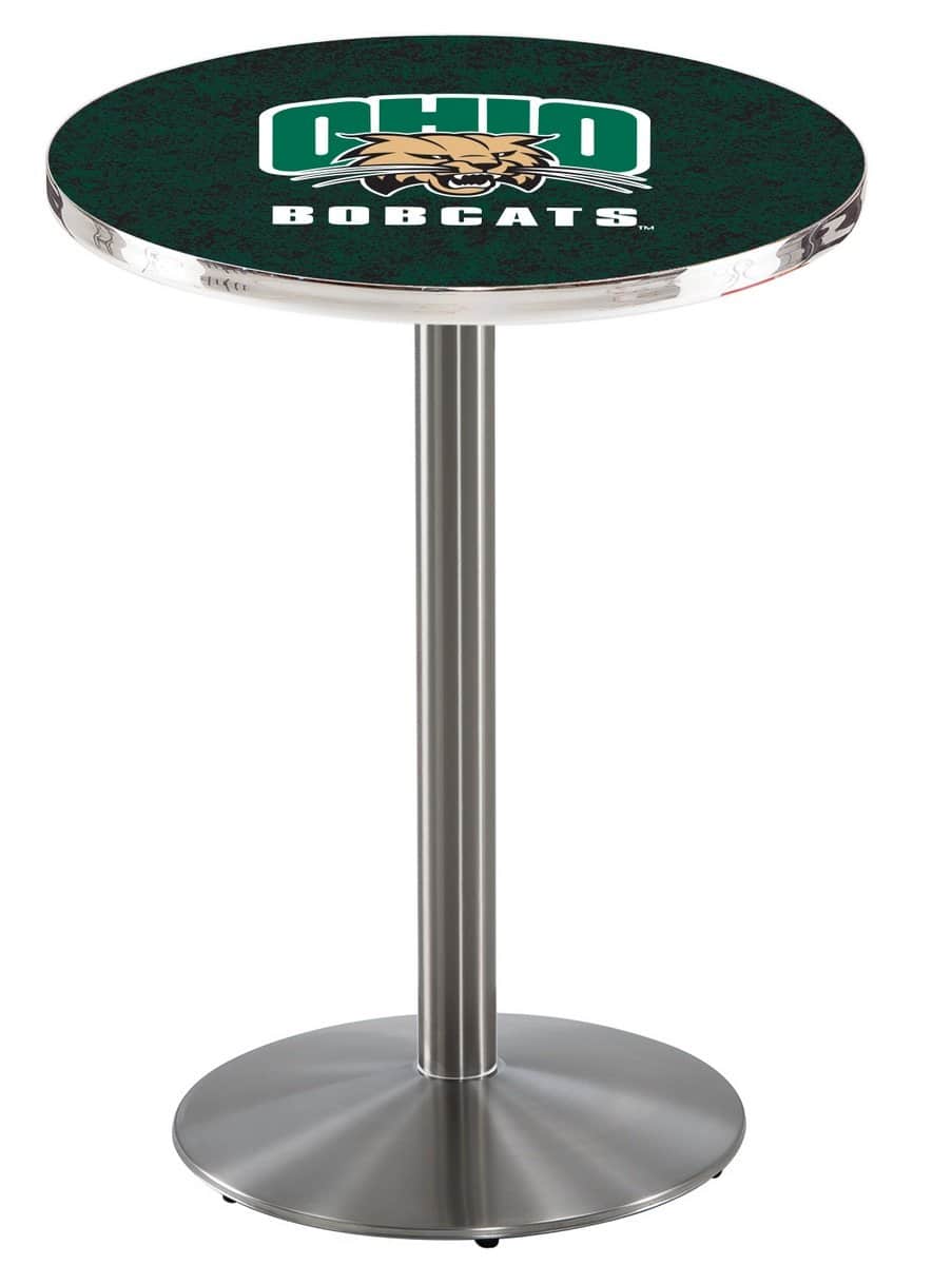 Ohio University 42-Inch Pub Table with 30-Inch Top, Round Base Base, and Stainless Finish 1 Ohio University 42-Inch Pub Table with 30-Inch Top, Round Base Base, and Stainless Finish