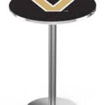 Vanderbilt University 36-Inch Pub Table with 36-Inch Top, Round Base Base, and Stainless Finish