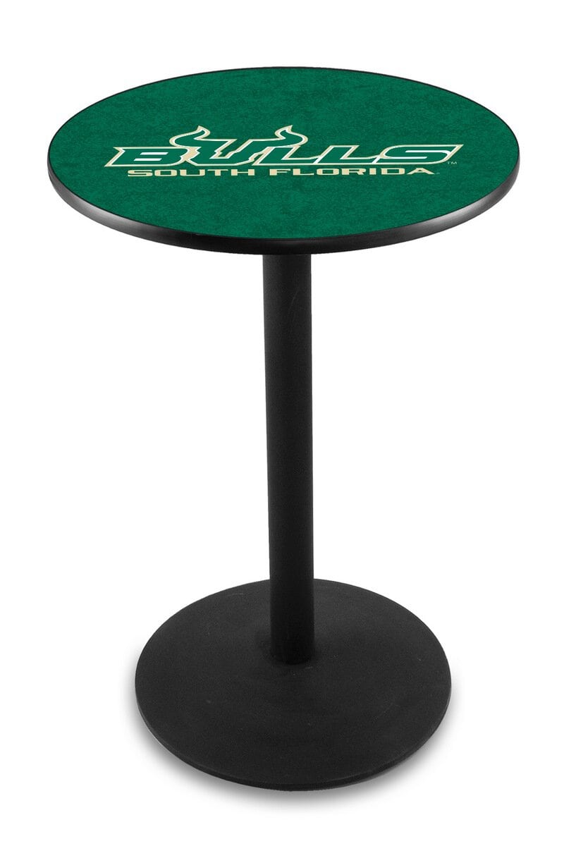 University of South Florida 42-Inch Pub Table with 36-Inch Top, Round Base Base, and Black Wrinkle Finish 1 University of South Florida 42-Inch Pub Table with 36-Inch Top, Round Base Base, and Black Wrinkle Finish