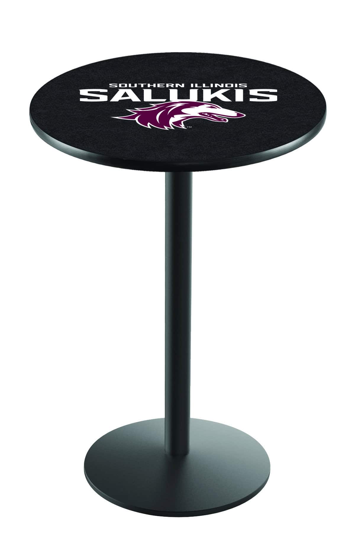 Southern Illinois University 42-Inch Pub Table with 30-Inch Top, Round Base Base, and Black Wrinkle Finish 1 Southern Illinois University 42-Inch Pub Table with 30-Inch Top, Round Base Base, and Black Wrinkle Finish