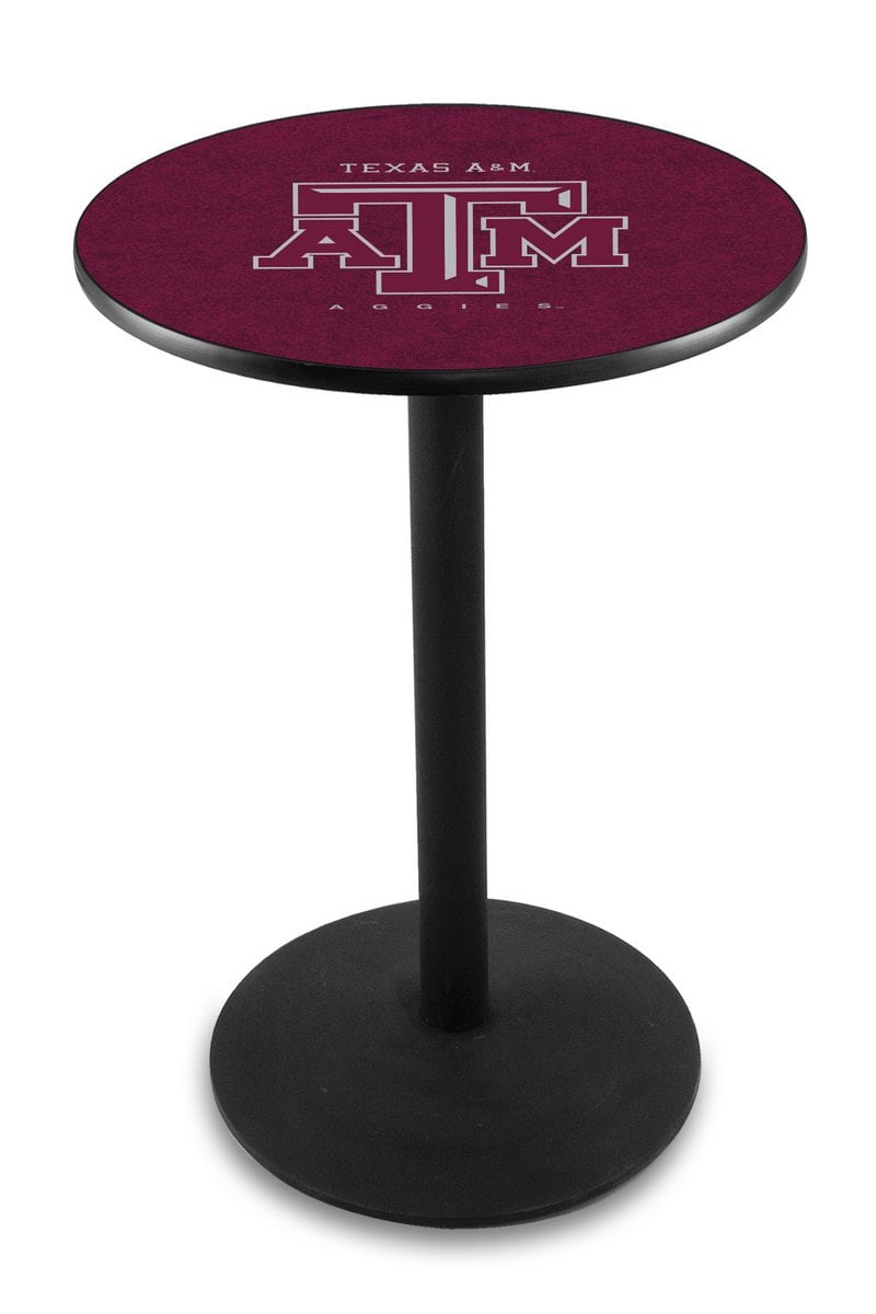 Texas A&M 42-Inch Pub Table with 30-Inch Top, Round Base Base, and Black Wrinkle Finish 1 Texas A&M 42-Inch Pub Table with 30-Inch Top, Round Base Base, and Black Wrinkle Finish