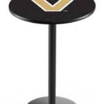 Vanderbilt University 42-Inch Pub Table with 36-Inch Top, Round Base Base, and Black Wrinkle Finish