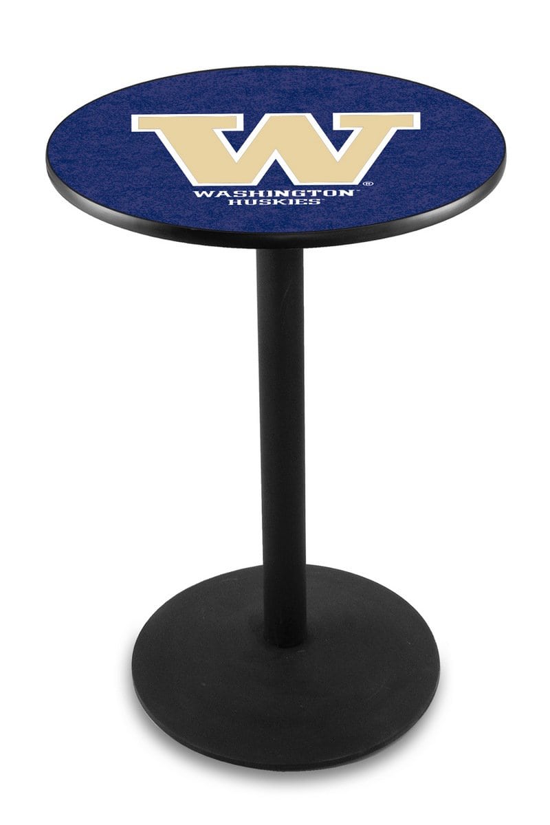 University of Washington 36-Inch Pub Table with 36-Inch Top, Round Base Base, and Black Wrinkle Finish 1 University of Washington 36-Inch Pub Table with 36-Inch Top, Round Base Base, and Black Wrinkle Finish