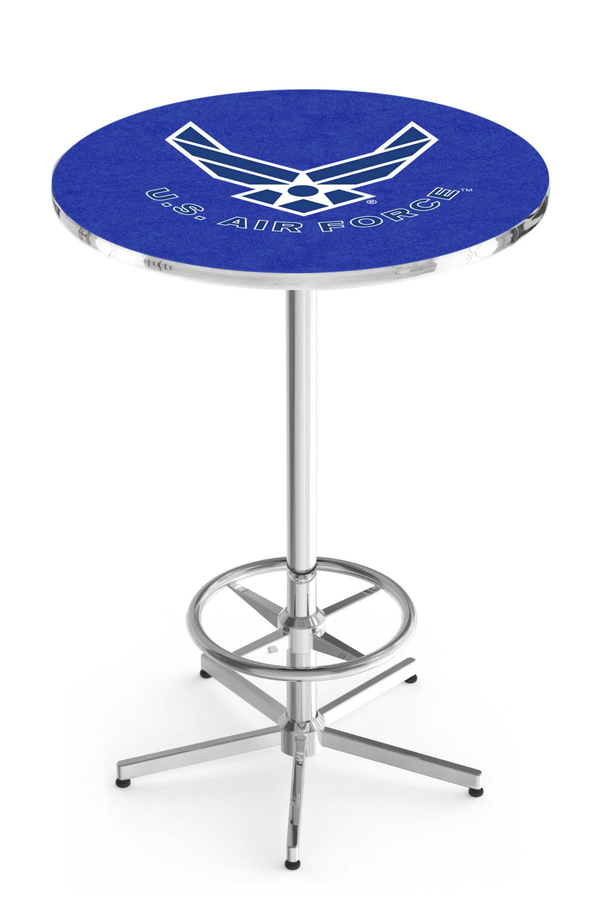 United States Air Force 42-Inch Pub Table with 30-Inch Top, Star Base Base, and Chrome Finish 1 United States Air Force 42-Inch Pub Table with 30-Inch Top, Star Base Base, and Chrome Finish
