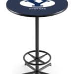 Brigham Young University 42-Inch Pub Table with 36-Inch Top, Star Base Base, and Black Wrinkle Finish