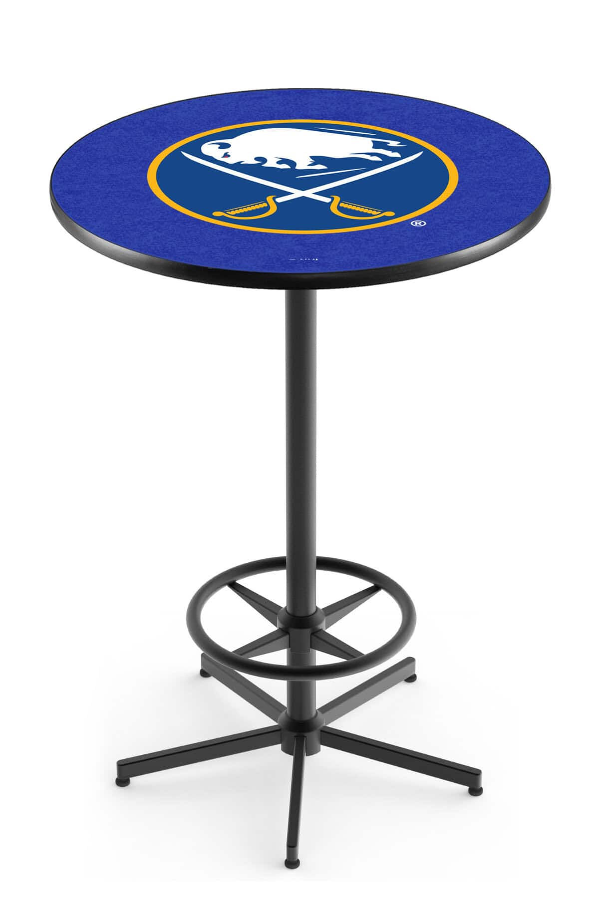Buffalo Sabres 42-Inch Pub Table with 36-Inch Top, Star Base Base, and Black Wrinkle Finish 1 Buffalo Sabres 42-Inch Pub Table with 36-Inch Top, Star Base Base, and Black Wrinkle Finish