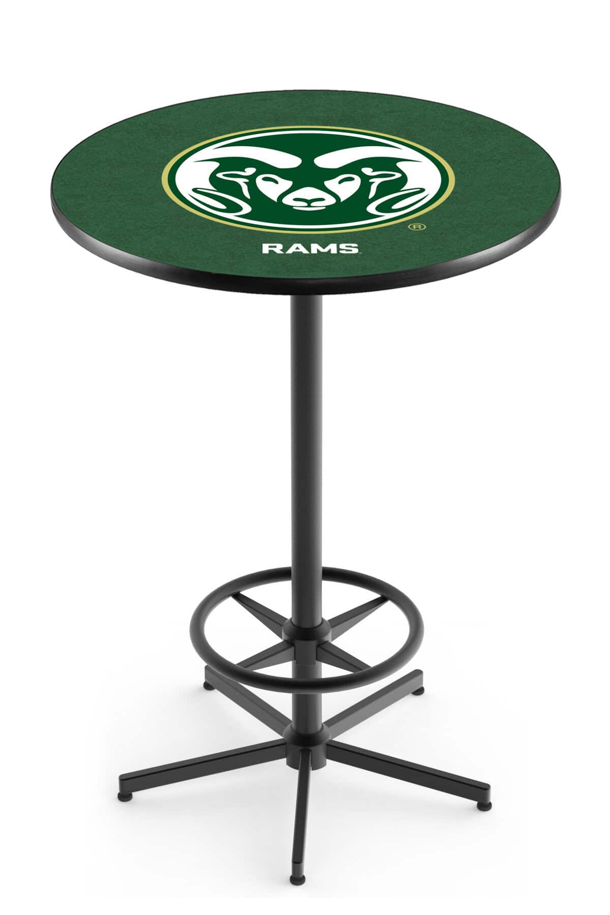 Colorado State University 42-Inch Pub Table with 30-Inch Top, Star Base Base, and Black Wrinkle Finish 1 Colorado State University 42-Inch Pub Table with 30-Inch Top, Star Base Base, and Black Wrinkle Finish