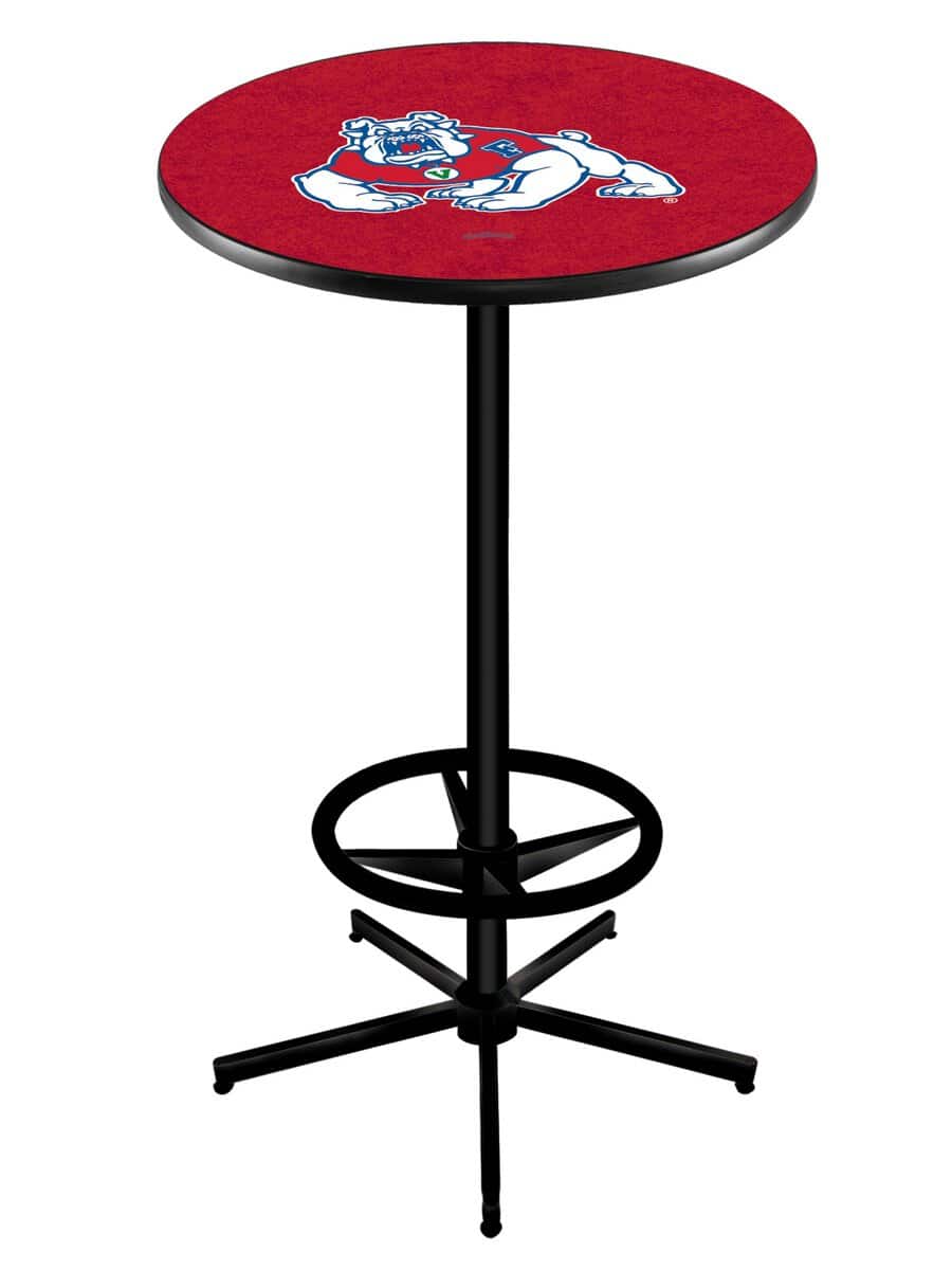 Fresno State University 42-Inch Pub Table with 36-Inch Top, Star Base Base, and Black Wrinkle Finish 1 Fresno State University 42-Inch Pub Table with 36-Inch Top, Star Base Base, and Black Wrinkle Finish