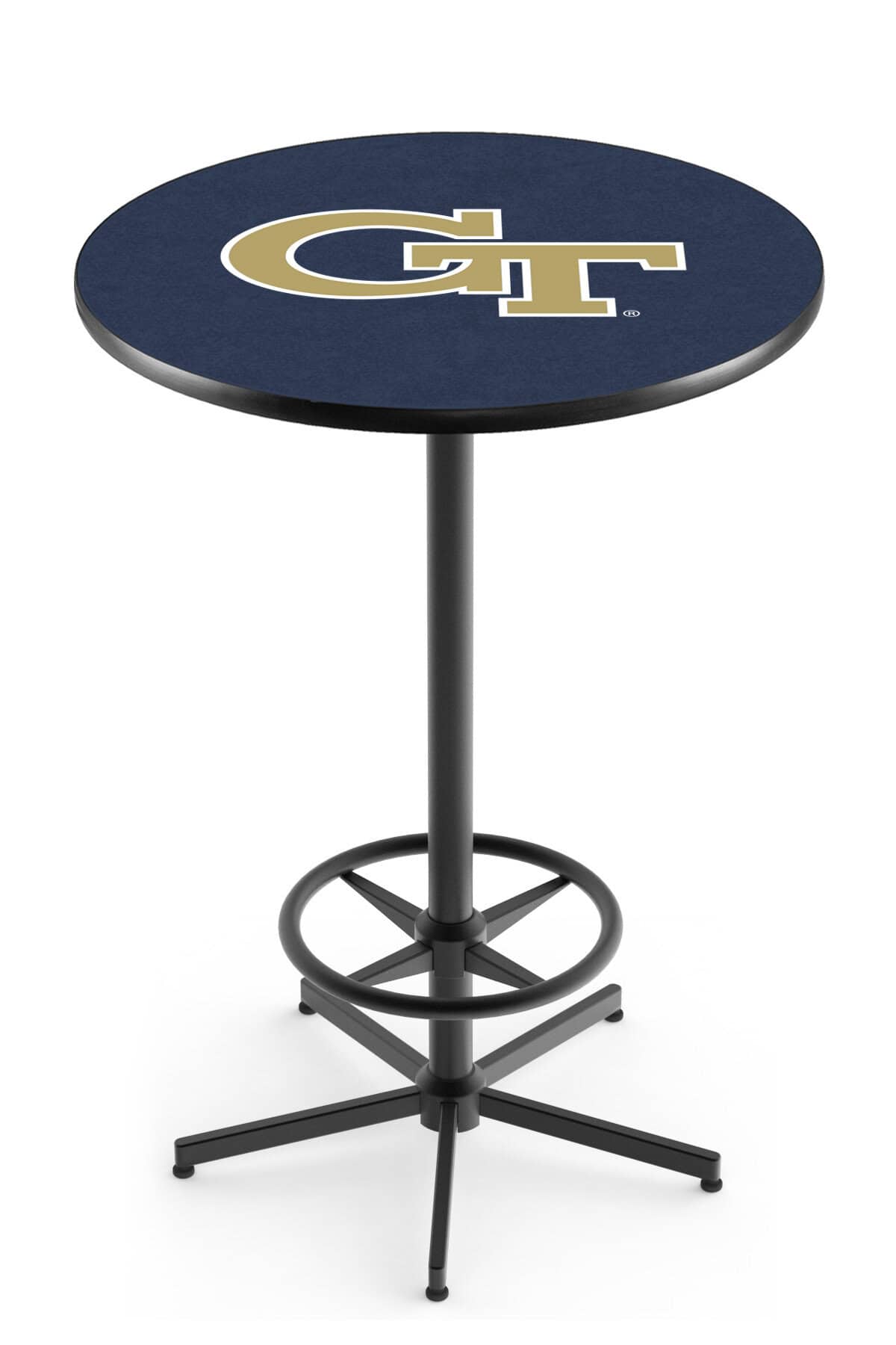 Georgia Tech 42-Inch Pub Table with 30-Inch Top, Star Base Base, and Black Wrinkle Finish 1 Georgia Tech 42-Inch Pub Table with 30-Inch Top, Star Base Base, and Black Wrinkle Finish