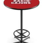 University of Louisiana at Lafayette 42-Inch Pub Table with 30-Inch Top, Star Base Base, and Black Wrinkle Finish