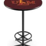 University of Louisiana at Monroe 42-Inch Pub Table with 30-Inch Top, Star Base Base, and Black Wrinkle Finish