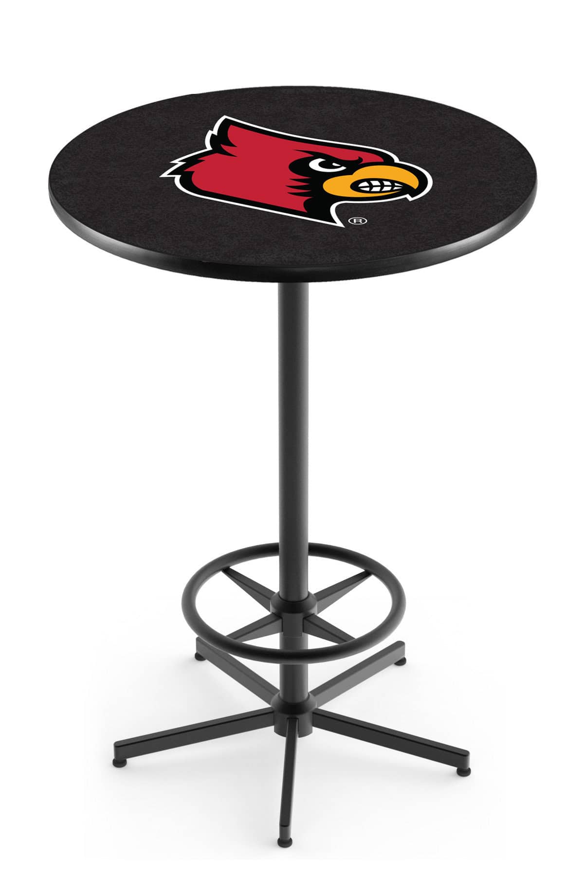 University of Louisville 42-Inch Pub Table with 30-Inch Top, Star Base Base, and Black Wrinkle Finish 1 University of Louisville 42-Inch Pub Table with 30-Inch Top, Star Base Base, and Black Wrinkle Finish