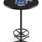 University of Memphis 42-Inch Pub Table with 30-Inch Top, Star Base Base, and Black Wrinkle Finish