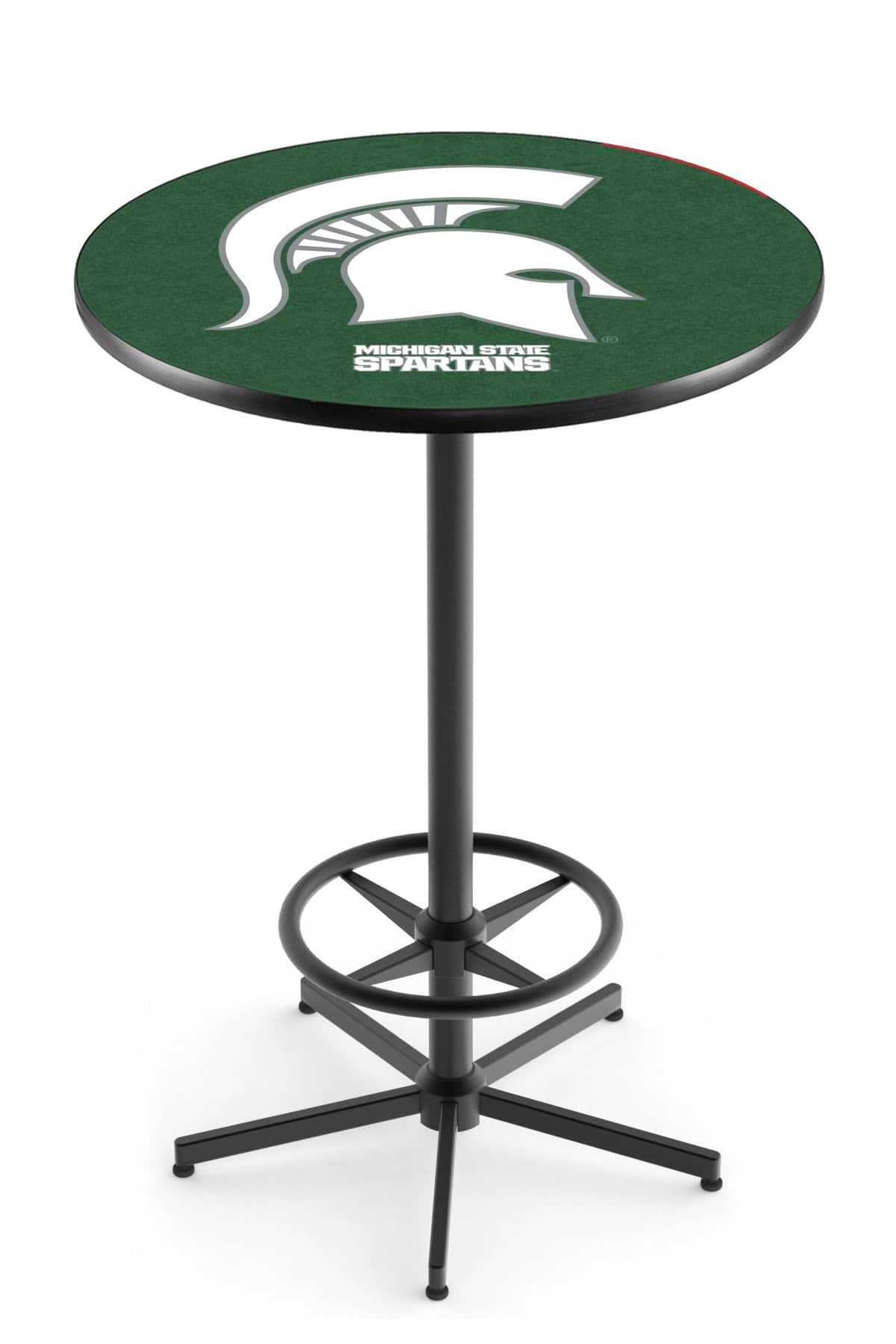 Michigan State University 42-Inch Pub Table with 36-Inch Top, Star Base Base, and Black Wrinkle Finish 1 Michigan State University 42-Inch Pub Table with 36-Inch Top, Star Base Base, and Black Wrinkle Finish