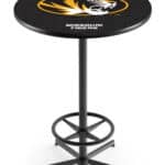 University of Missouri 42-Inch Pub Table with 30-Inch Top, Star Base Base, and Black Wrinkle Finish