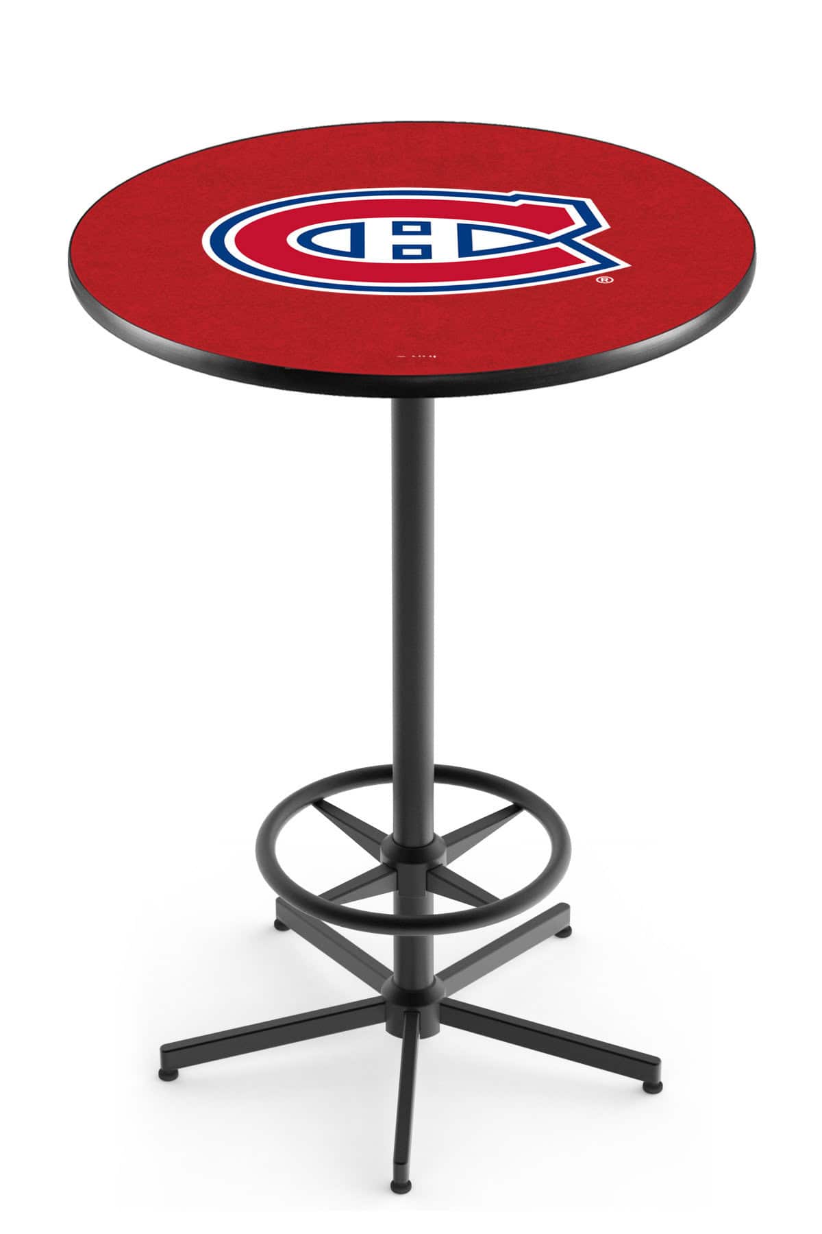 Montreal Canadiens 42-Inch Pub Table with 36-Inch Top, Star Base Base, and Black Wrinkle Finish 1 Montreal Canadiens 42-Inch Pub Table with 36-Inch Top, Star Base Base, and Black Wrinkle Finish